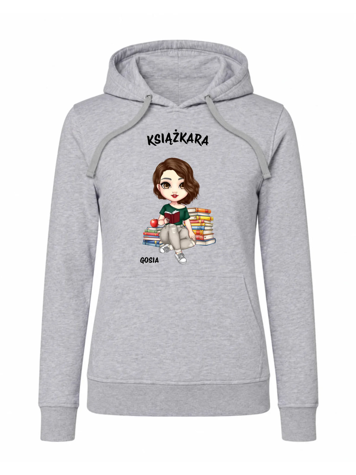 Bluza damska z kapturem - Książkara - Prezent dla miłośniczki czytania książek - personalizowana DZ03