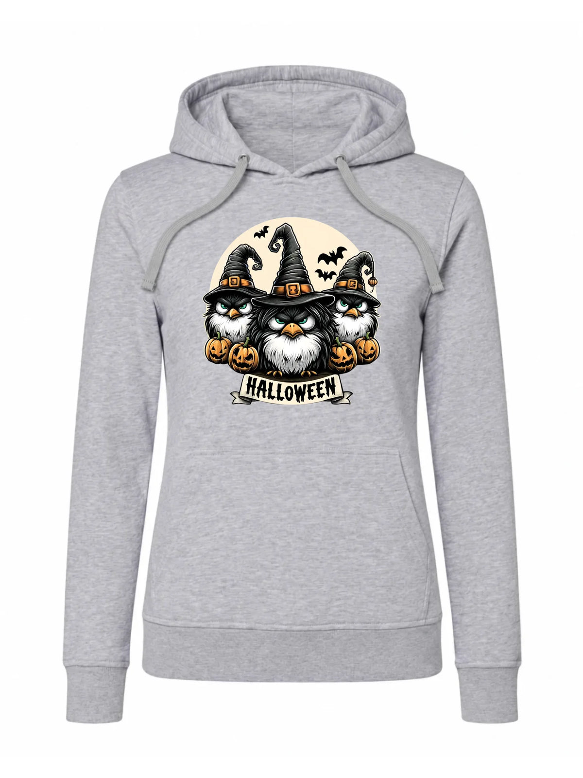 Bluza damska z kapturem na Halloween - Upiorne sowy wiedźmy HL15