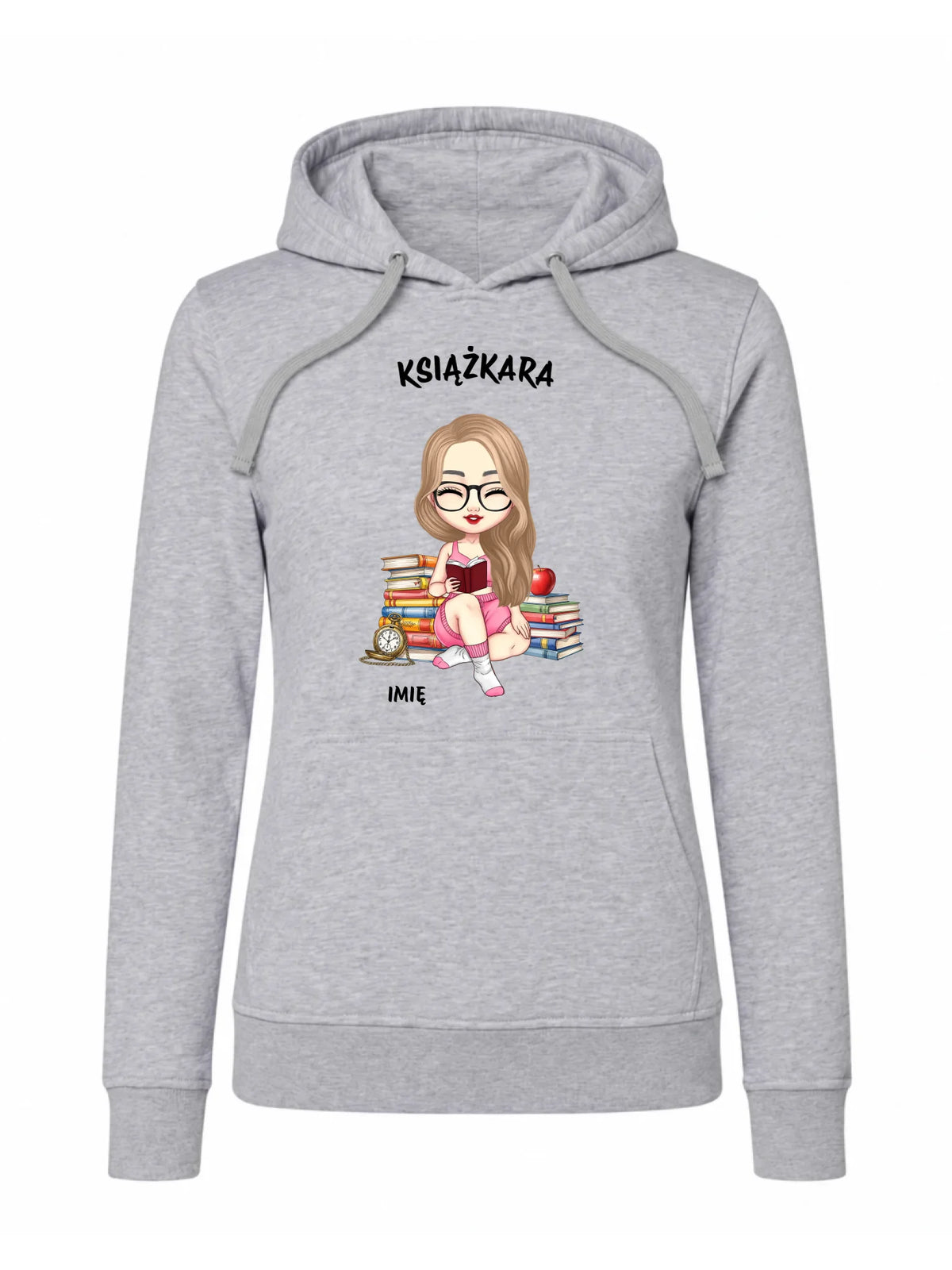 Bluza damska z kapturem - Książkara - Prezent dla miłośniczki czytania książek - personalizowana DZ04