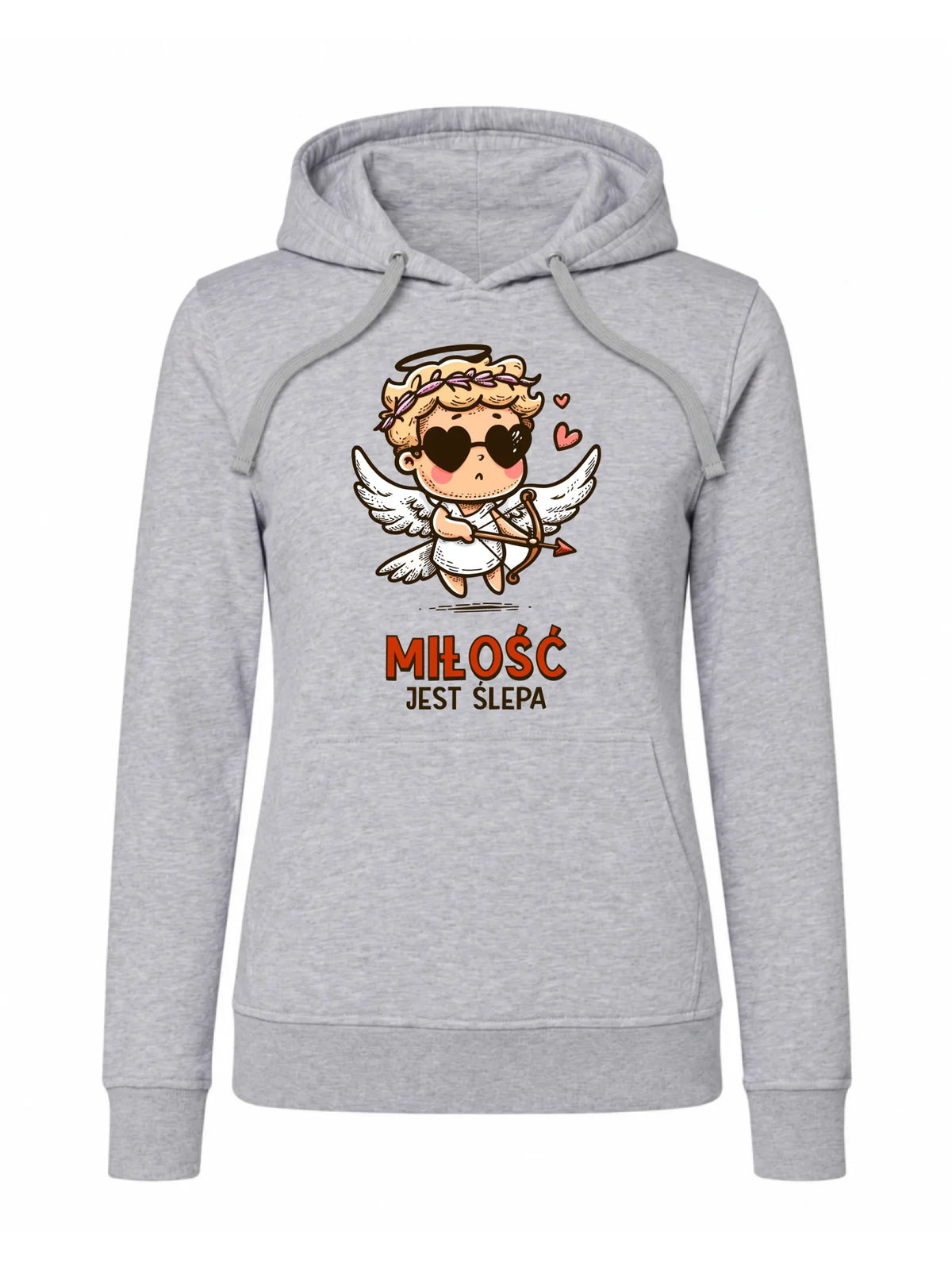 Bluza damska z kapturem - Miłość jest ślepa W48