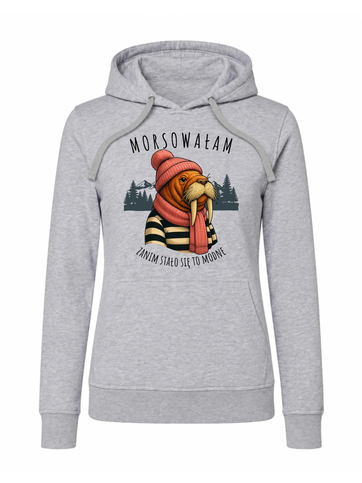 Bluza damska z kapturem - prezent dla morsa - Morsowałam zanim stało się to modne - Mors HM21