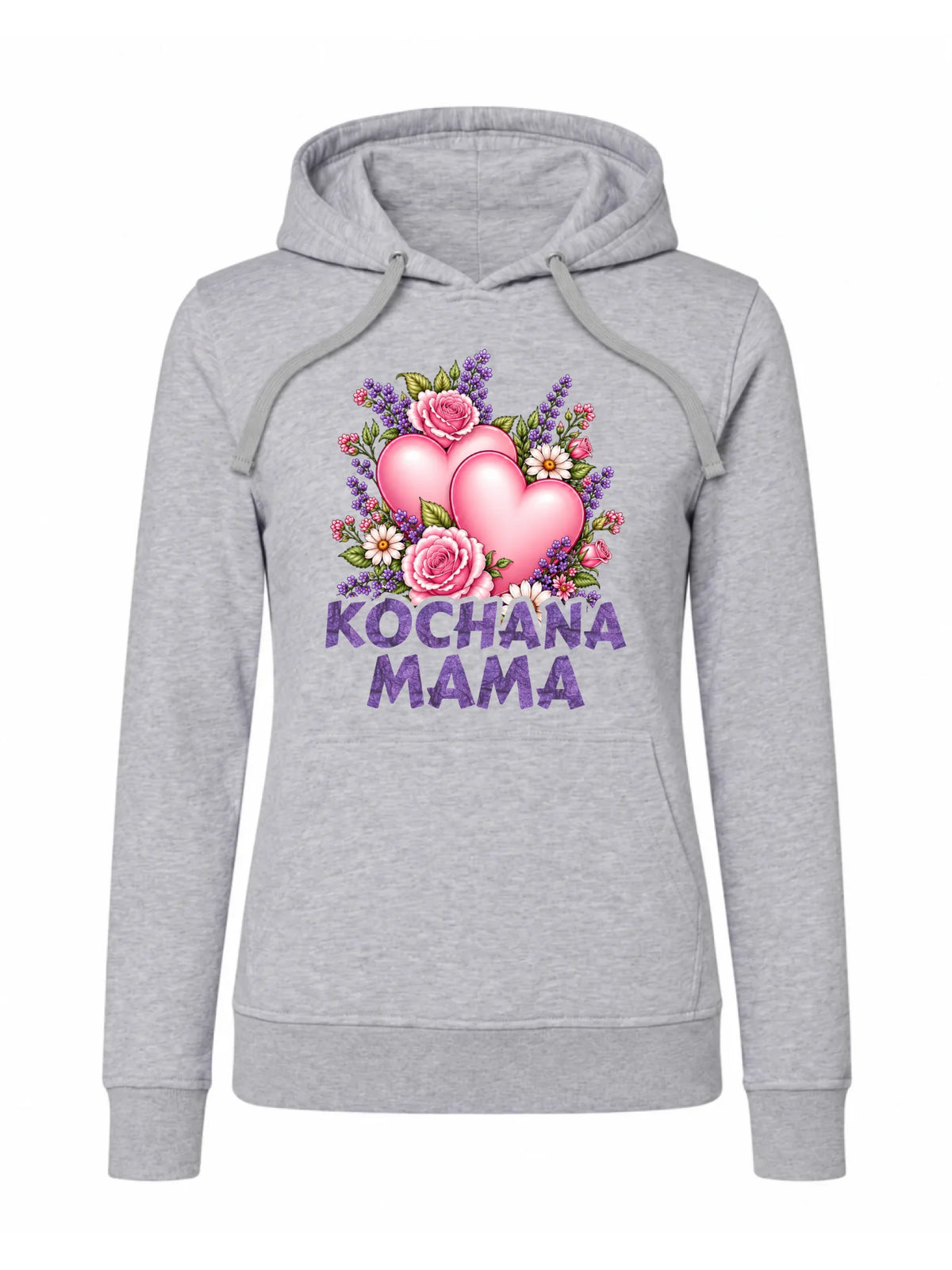 Bluza z kapturem dla mamy - Kochana Mama bukiet z sercem DM46