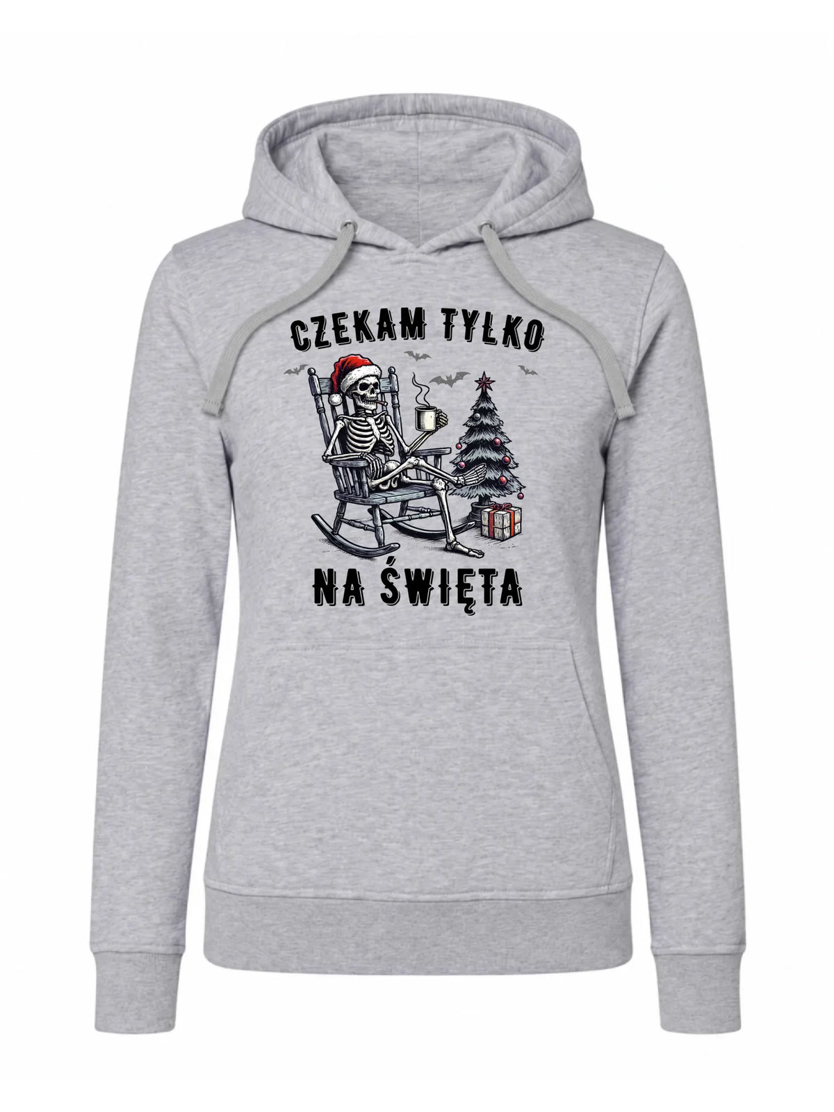 Bluza damska z kapturem świąteczna - Czekam tylko na święta BN56