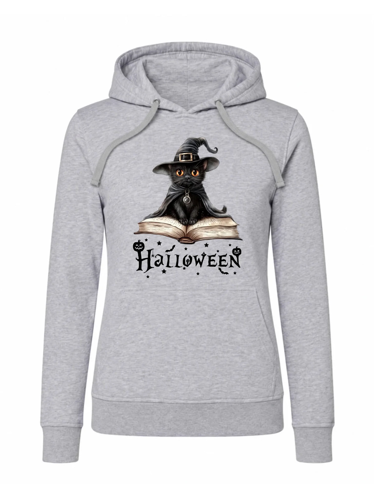 Bluza damska z kapturem na Halloween - Kot Czarodziej HL06
