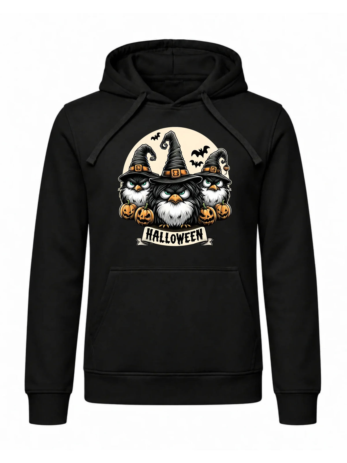 Bluza męska z kapturem na Halloween - Upiorne sowy wiedźmy HL15