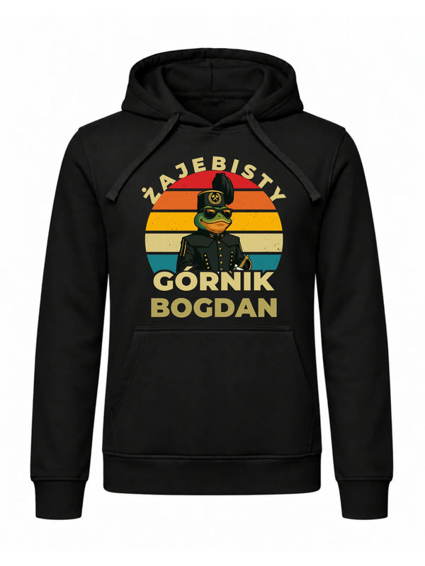 Bluza męska z kapturem i imieniem dla górnika - Żajebisty Górnik