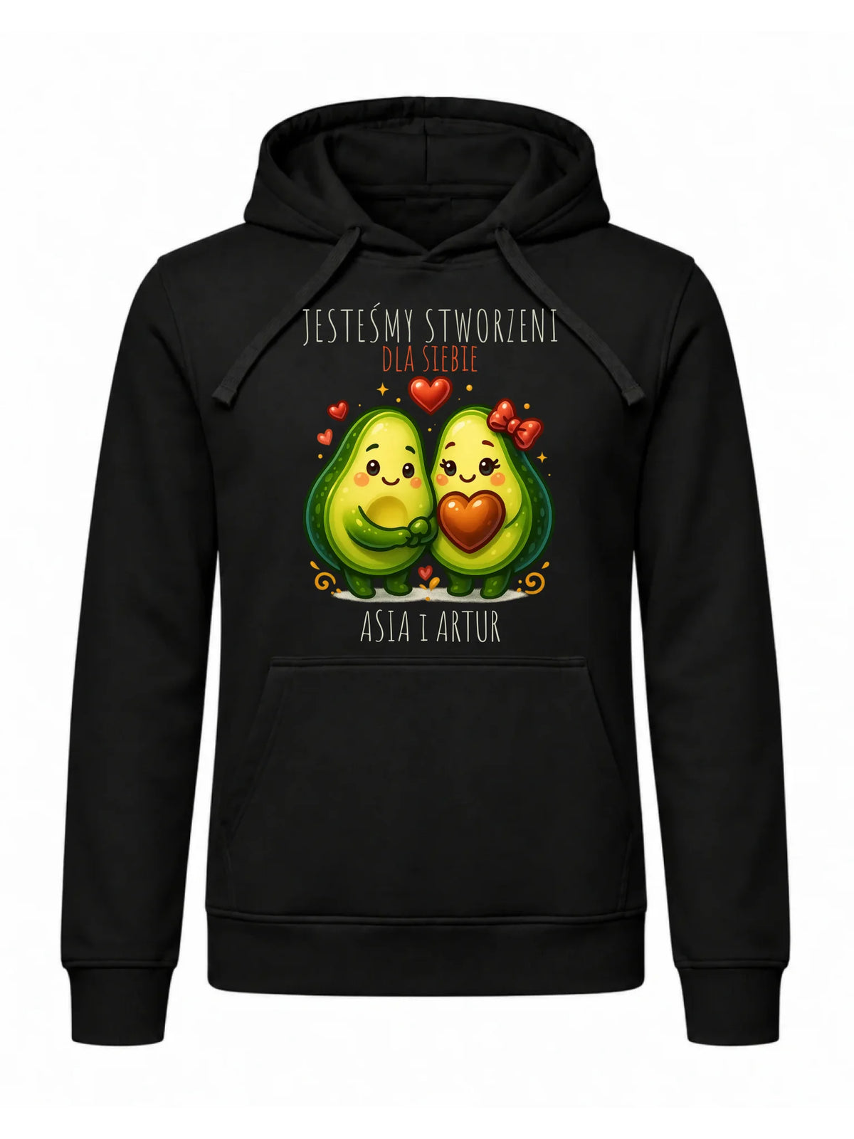 Bluza męska z kapturem - Awokado Stworzeni dla siebie - personalizowana W91