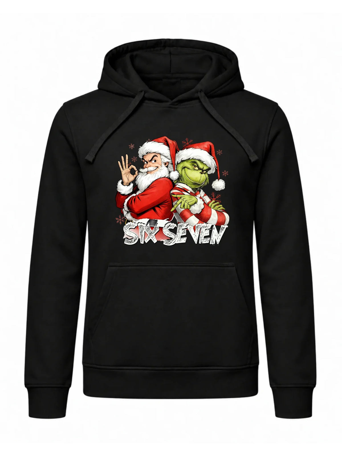 Bluza męska z kapturem świąteczna - Mikołaj i Grinch six seven 67 BN148