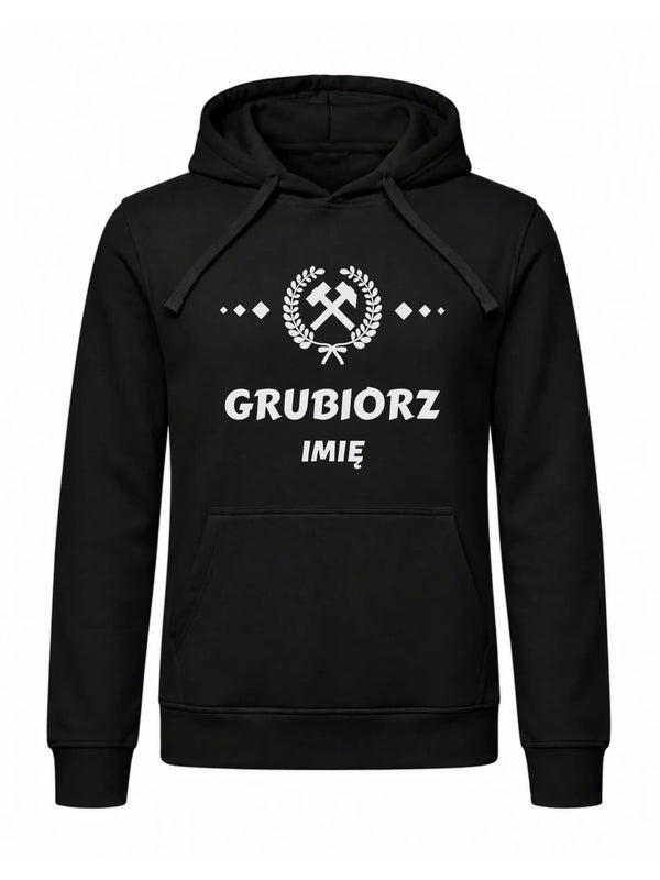 Bluza męska z kapturem i imieniem dla górnika - Grubiorz