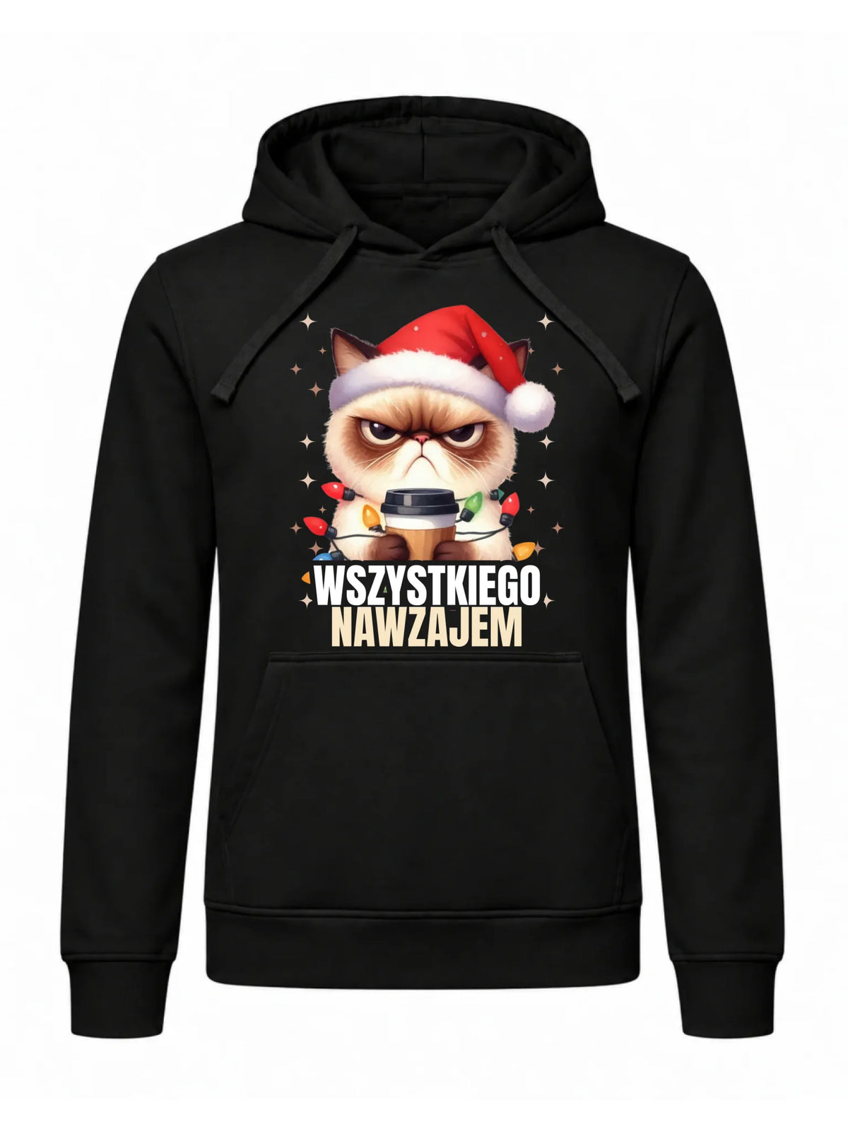 Bluza męska z kapturem świąteczna - Grumpy Cat Wszystkiego nawzajem BN33