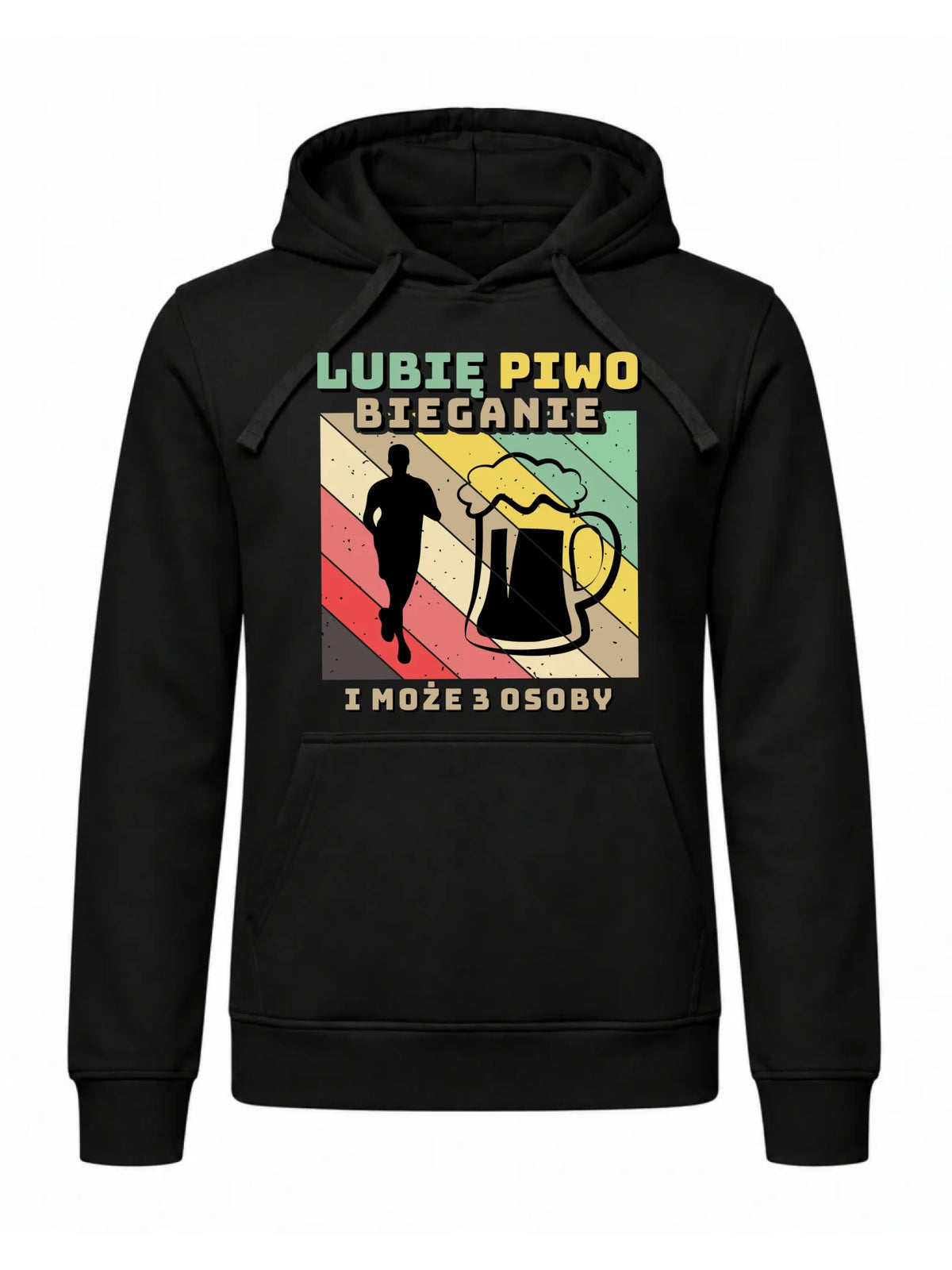 Bluza męska z kapturem dla biegacza - Lubię piwo bieganie HB01
