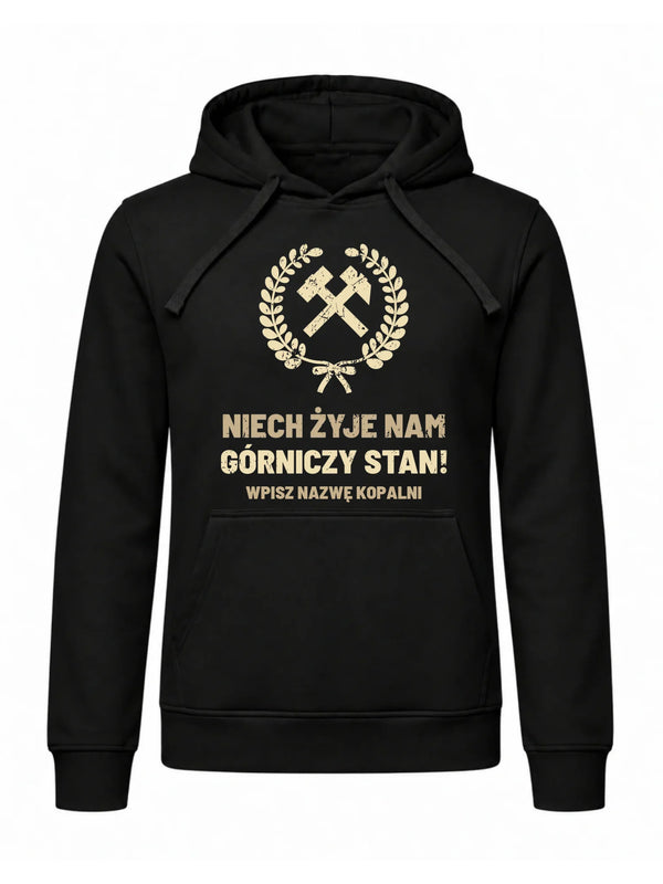 Bluza męska z kapturem i nazwą kopalni dla górnika - Niech żyje nam górniczy stan