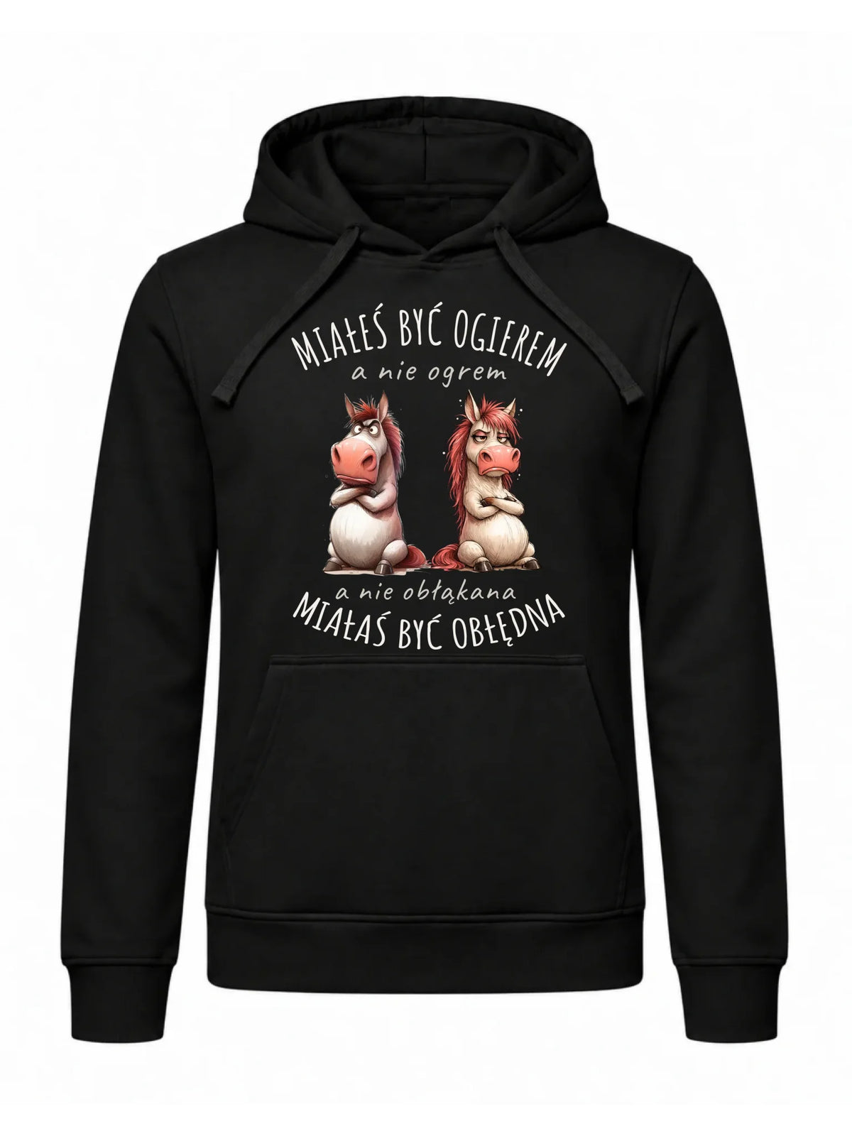 Bluza męska z kapturem - Ogier & Obłędna - śmieszna W85