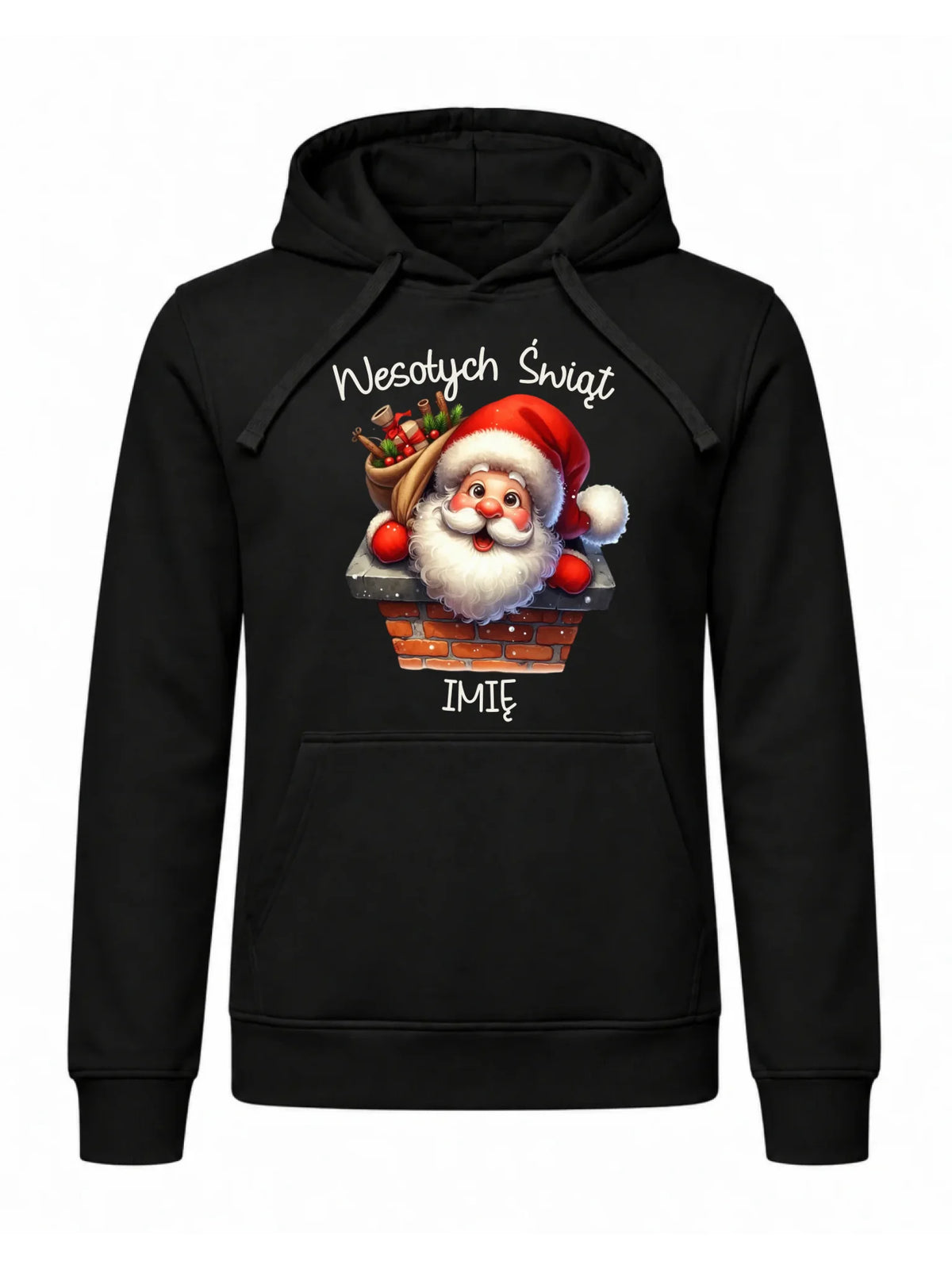 Bluza męska z kapturem świąteczna - prezent na Mikołajki Mikołaj - personalizowana BN08