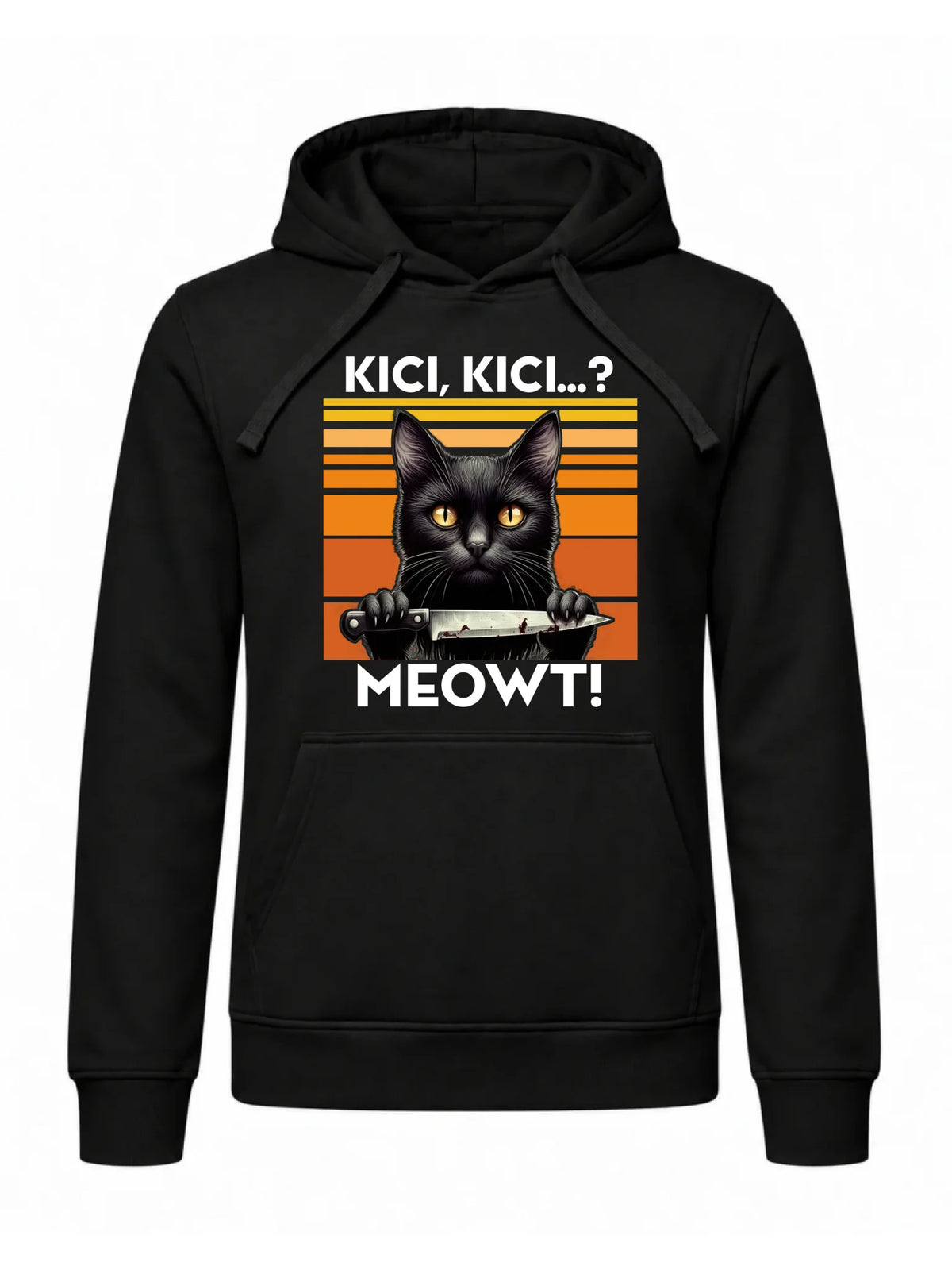 Bluza męska z kapturem - Kot z nożem - Kici, kici... MEOWT! HL17