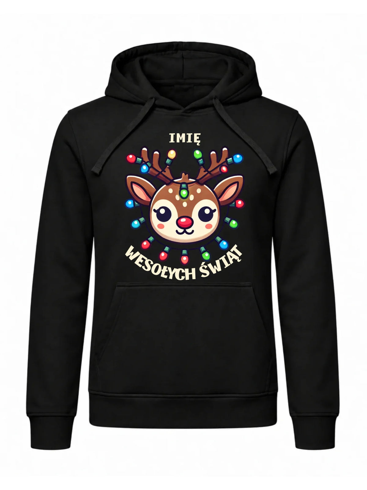 Bluza męska z kapturem świąteczna - Renifer Wesołych Świąt - personalizowana BN72