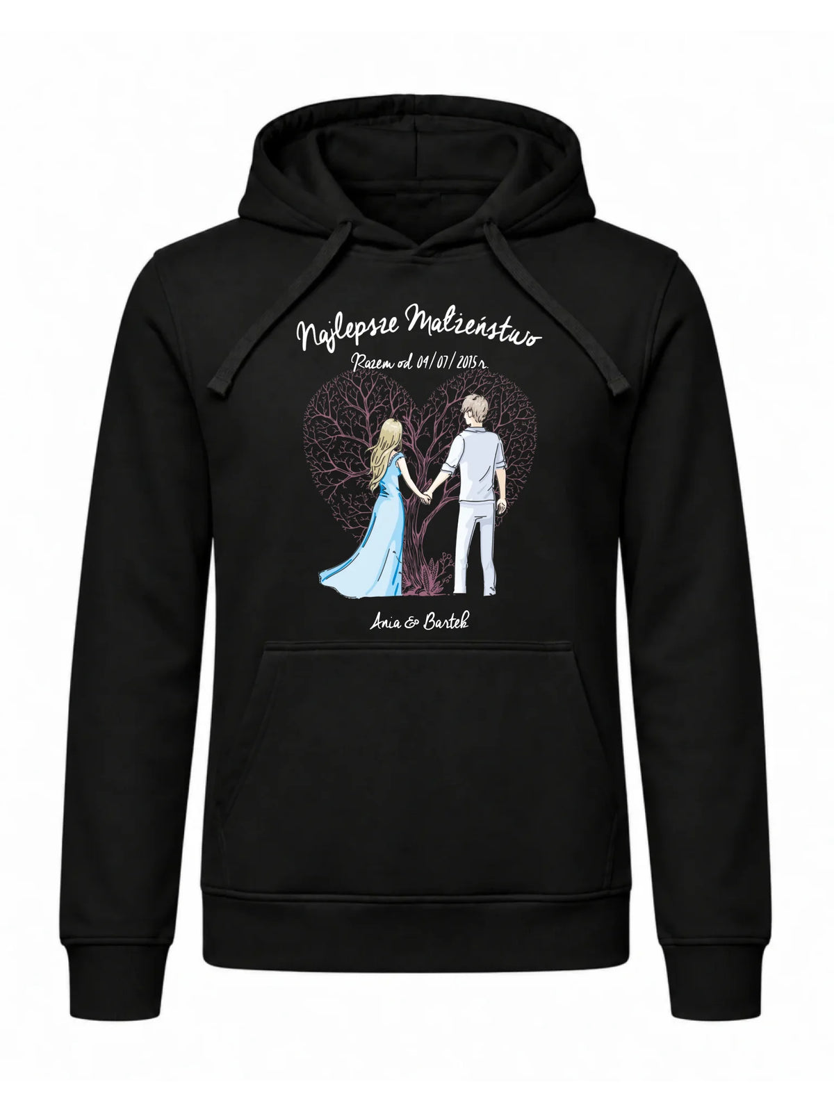Bluza męska z kapturem dla męża - Najlepsze małżeństwo - personalizowana W03