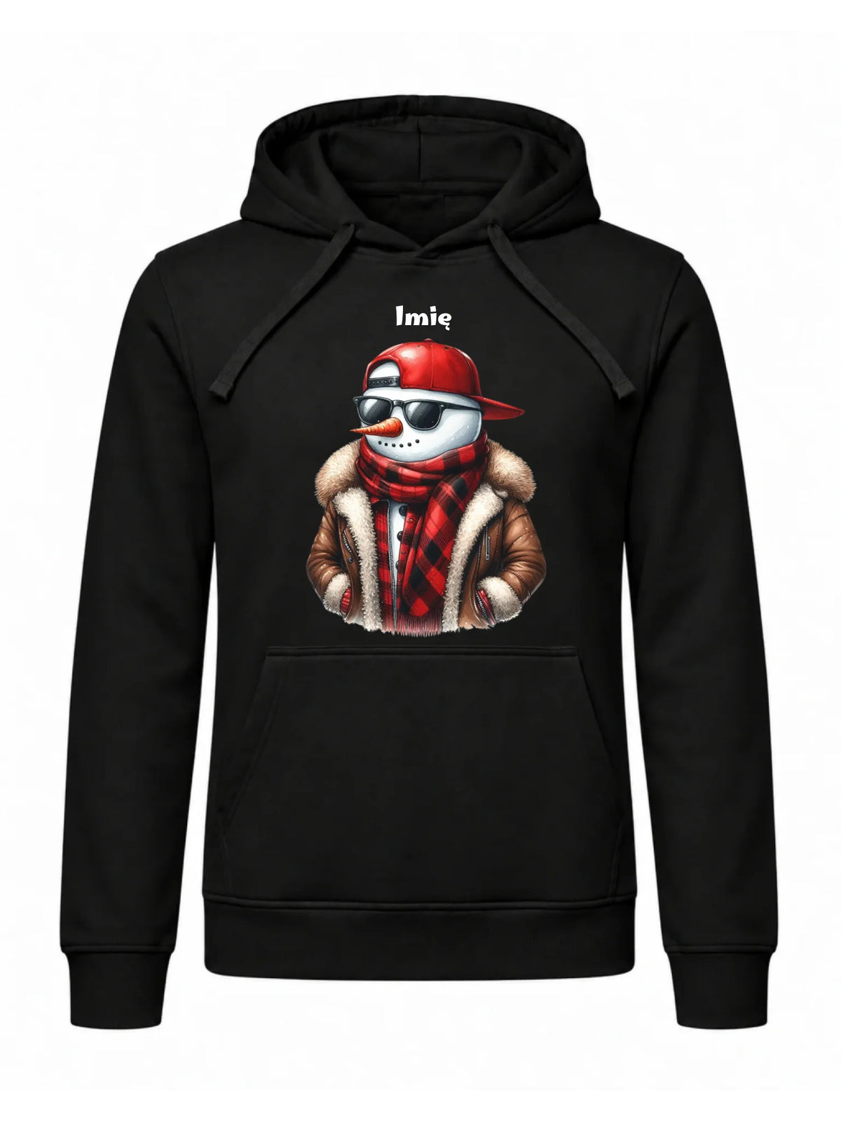 Bluza męska z kapturem świąteczna - Stylowy bałwan - personalizowana BN129