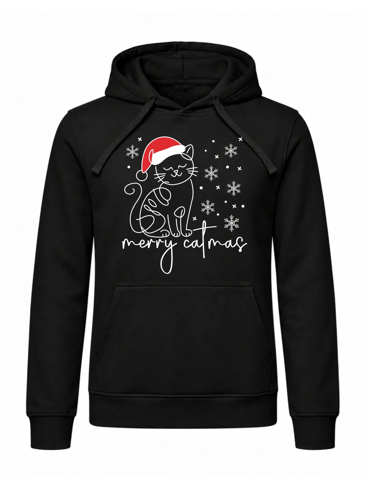 Bluza męska z kapturem świąteczna - Kot Merry catmas BN151