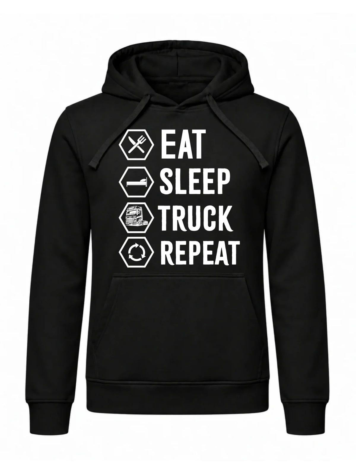 Bluza męska z kapturem dla kierowcy ciężarówki - Eat Sleep Truck Repeat ZKT05