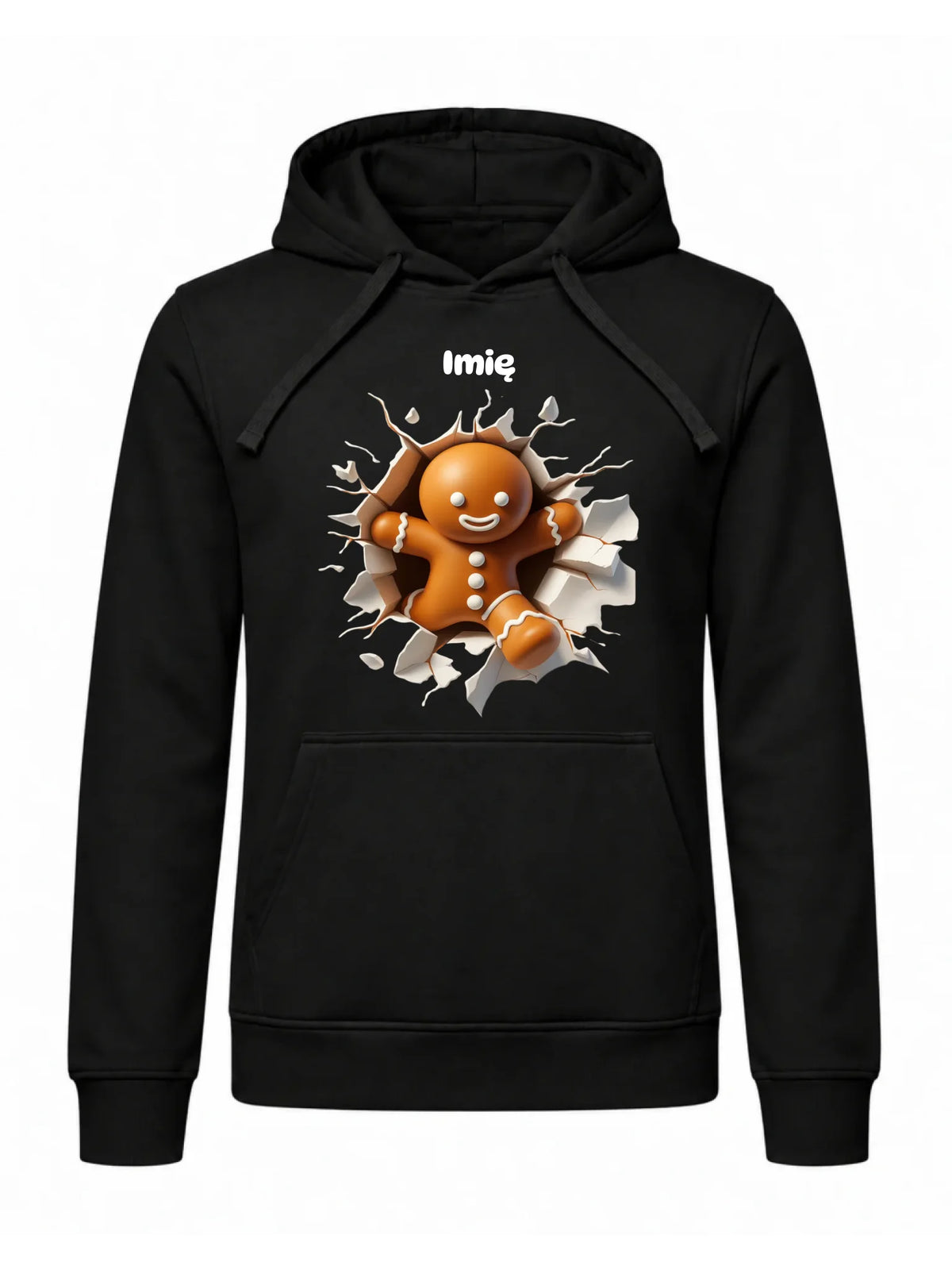 Bluza męska z kapturem świąteczna - Pierniczek 3D - personalizowana BN81