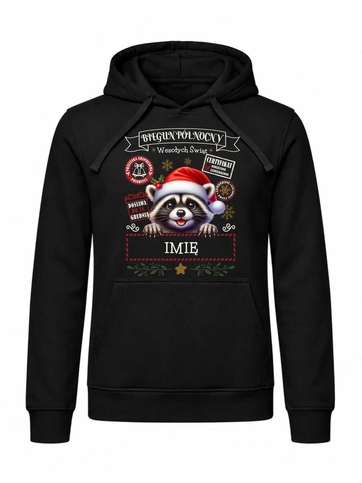 Bluza męska z kapturem świąteczna - Szop Paczka od Mikołaja - personalizowana BN145