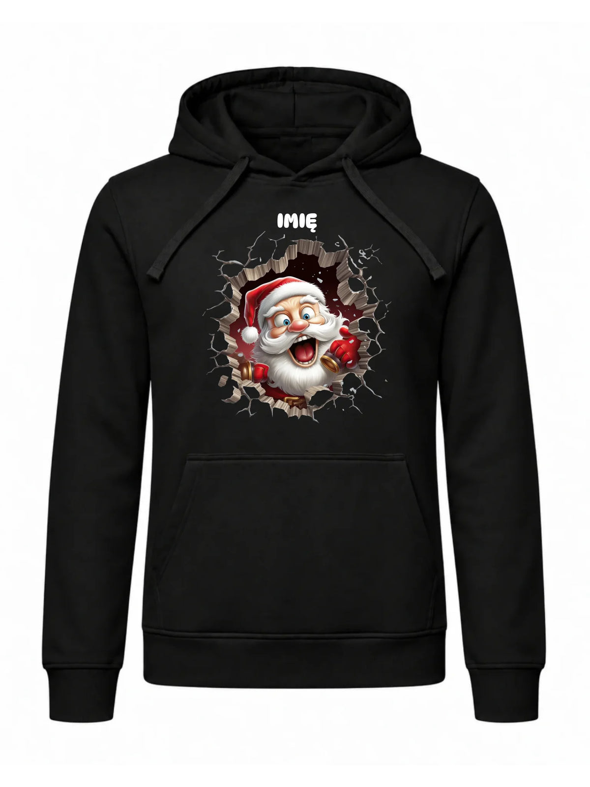 Bluza męska z kapturem świąteczna - Mikołaj 3D - personalizowana BN85