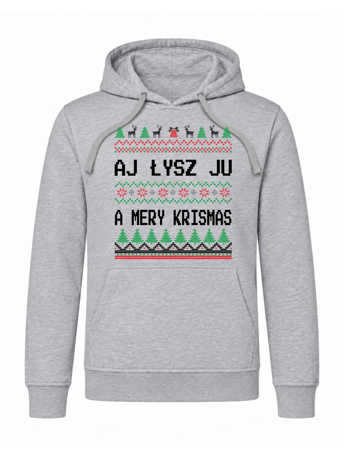 Bluza męska z kapturem świąteczna - Aj łysz ju a mery krismas BN12