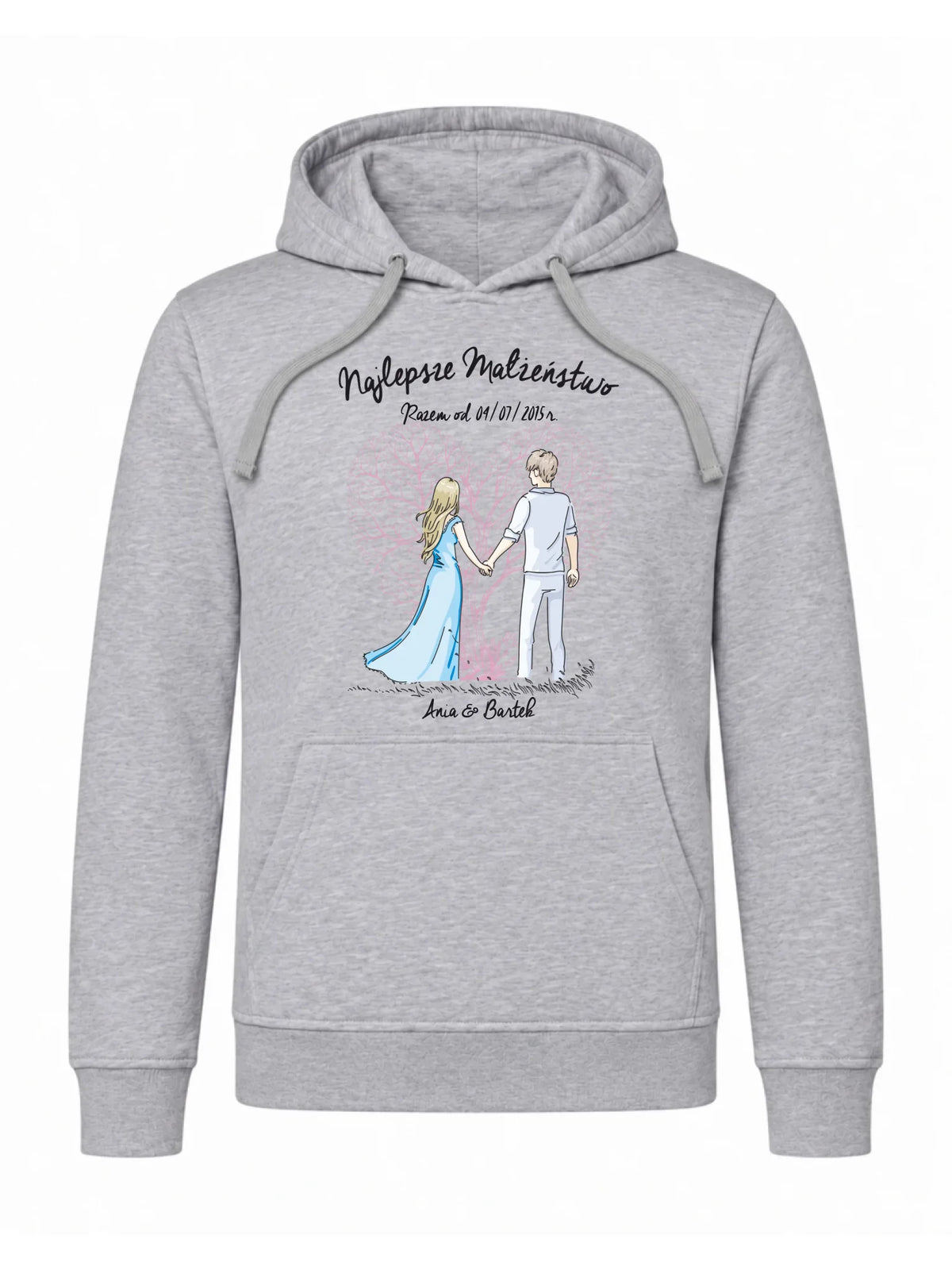 Bluza męska z kapturem dla męża - Najlepsze małżeństwo - personalizowana W03