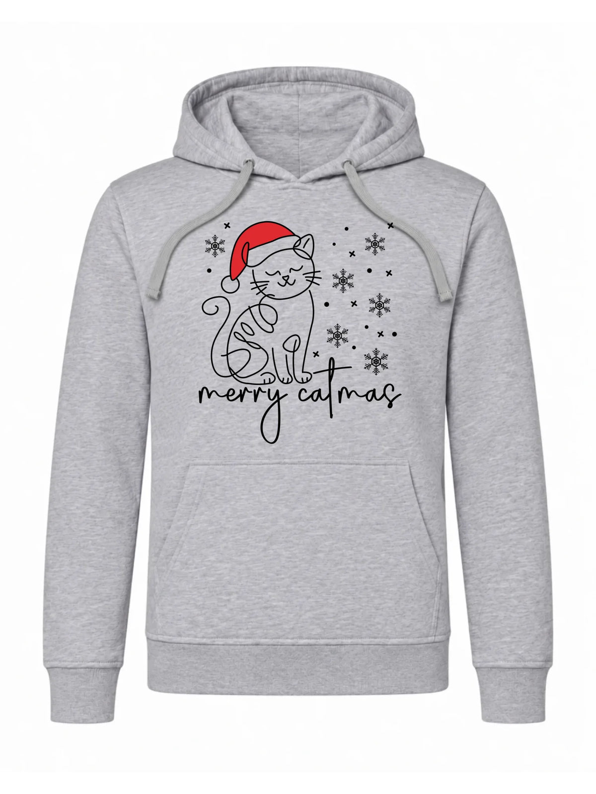 Bluza męska z kapturem świąteczna - Kot Merry catmas BN151