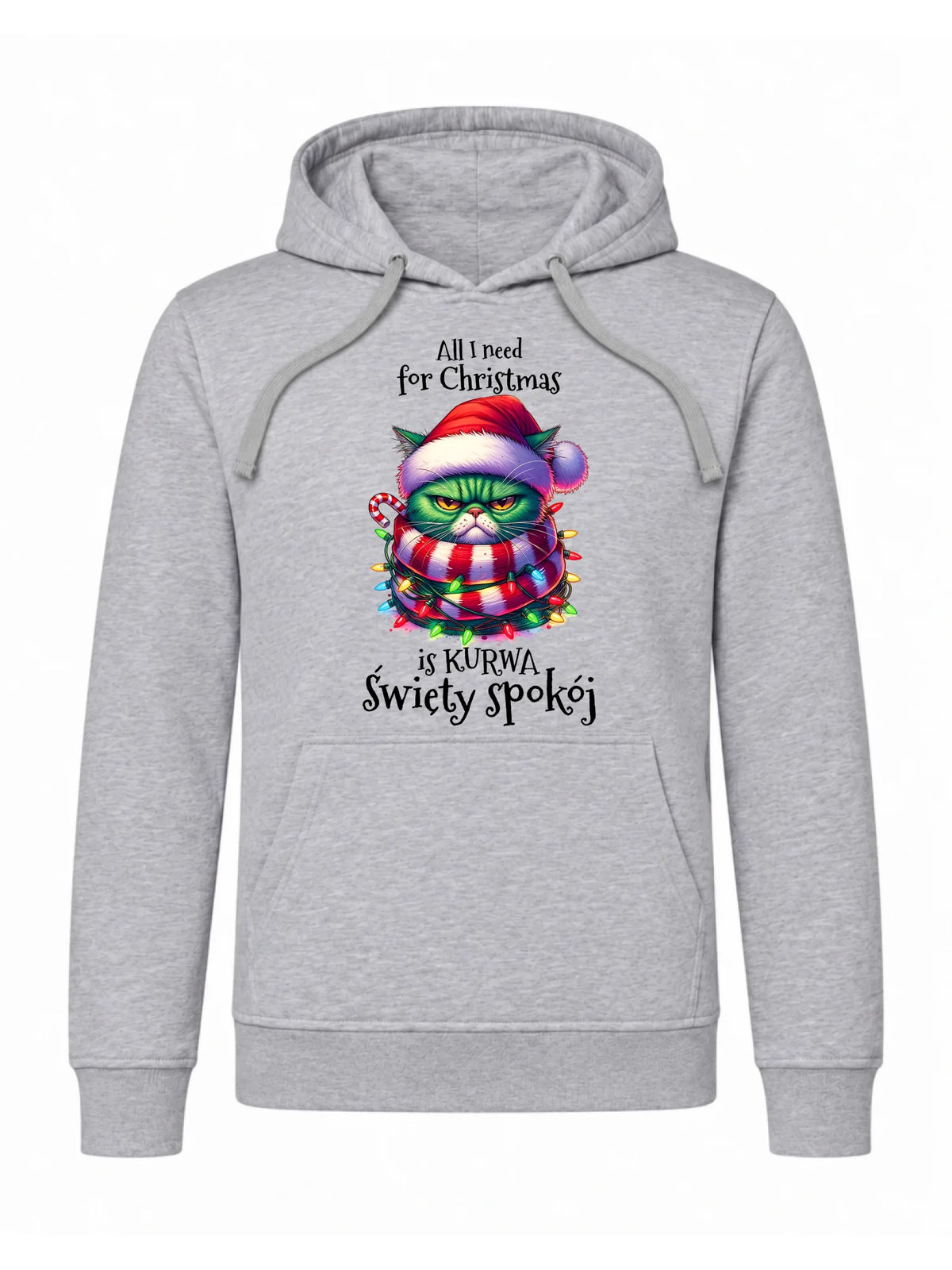Bluza męska z kapturem świąteczna - All I need for Christmas is ku*wa święty spokój - bez cenzury BN101