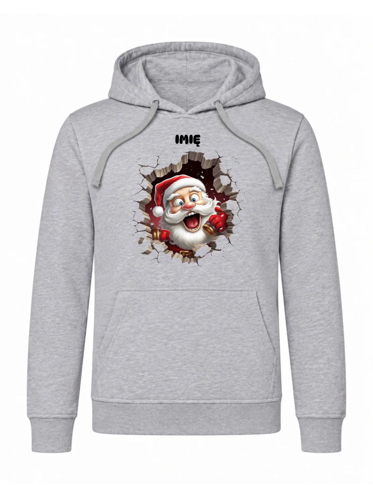 Bluza męska z kapturem świąteczna - Mikołaj 3D - personalizowana BN85