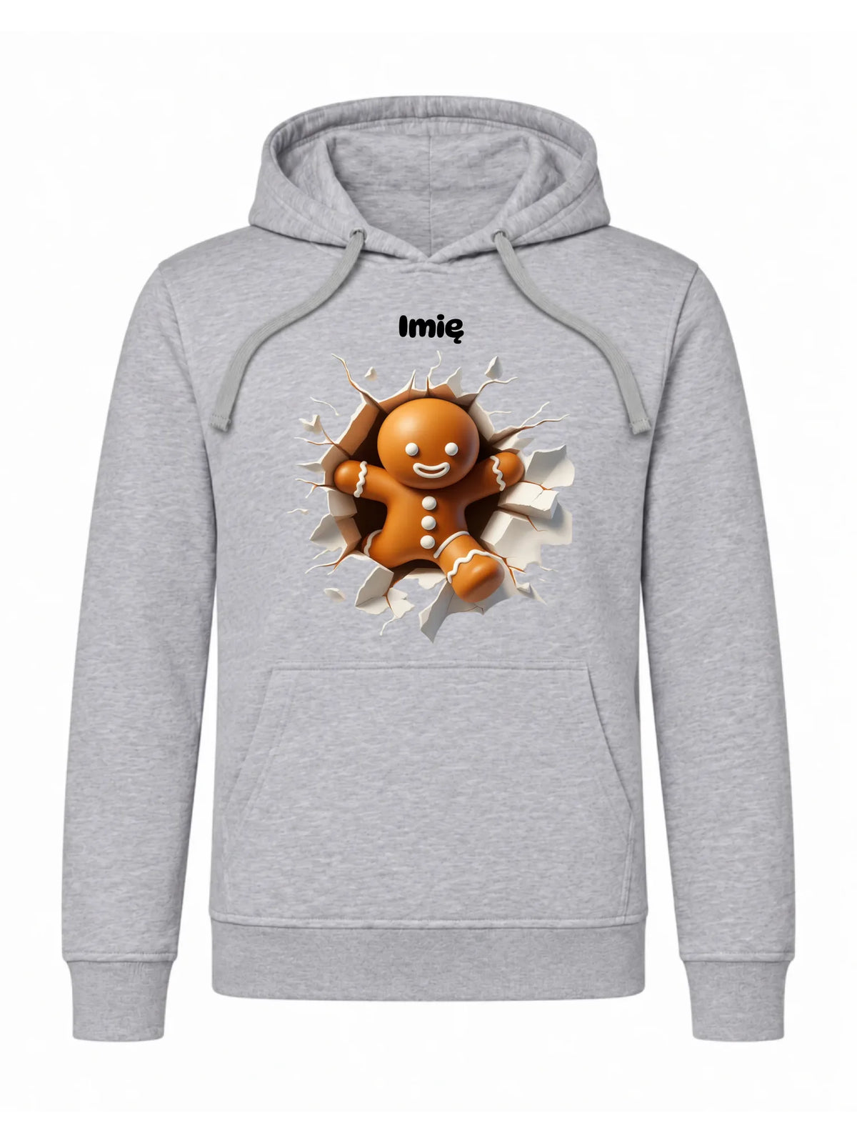 Bluza męska z kapturem świąteczna - Pierniczek 3D - personalizowana BN81