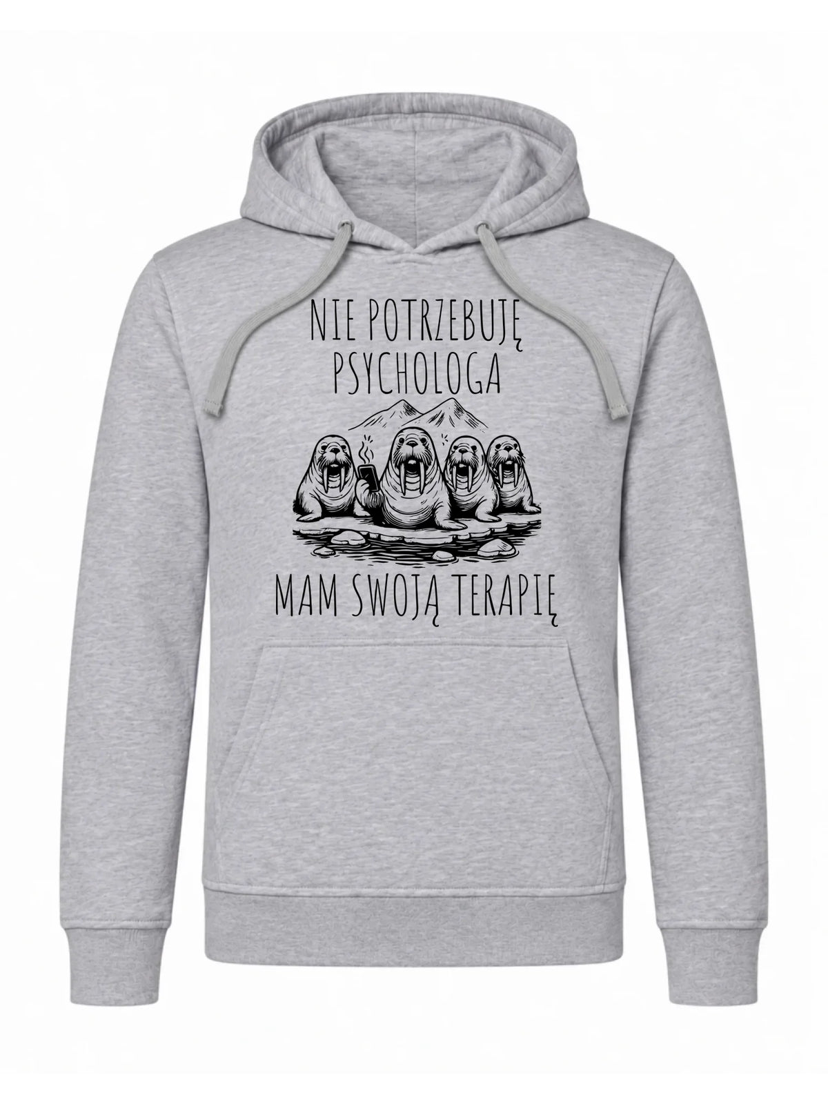 Bluza męska z kapturem - prezent dla morsa - Nie potrzebuję psychologa HM14