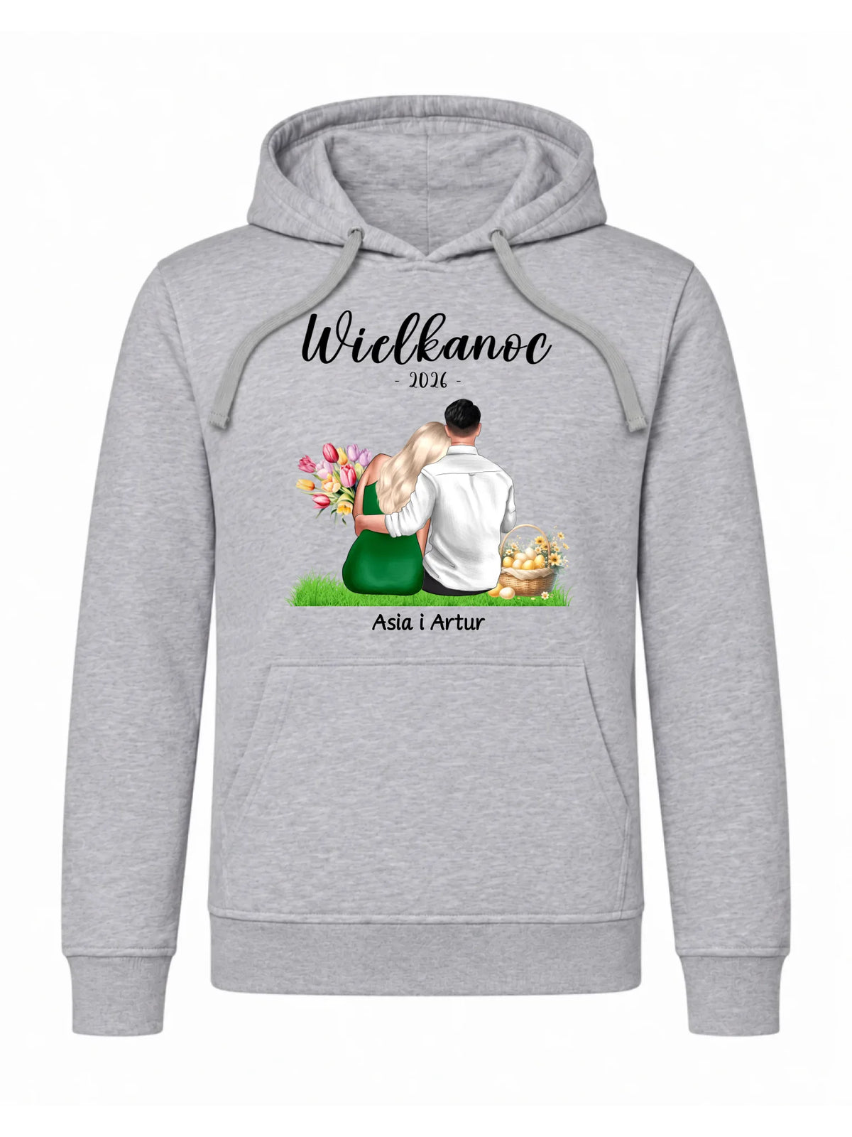 Bluza męska z kapturem na Wielkanoc dla par - personalizowana WN36
