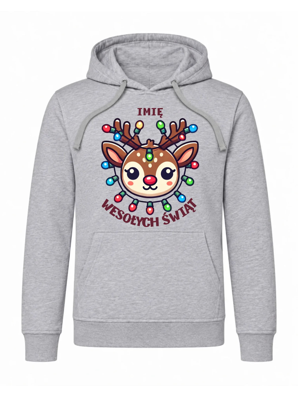 Bluza męska z kapturem świąteczna - Renifer Wesołych Świąt - personalizowana BN72