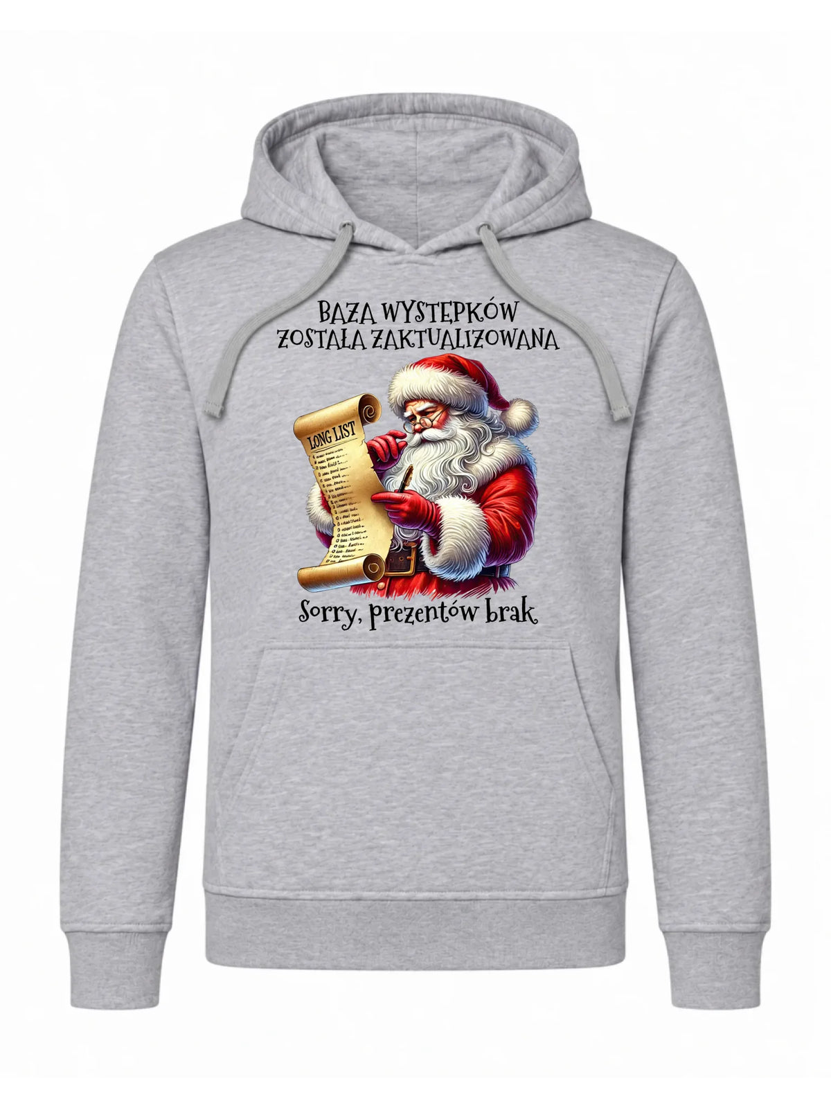 Bluza męska z kapturem i Mikołajem na święta - Prezentów brak BN07
