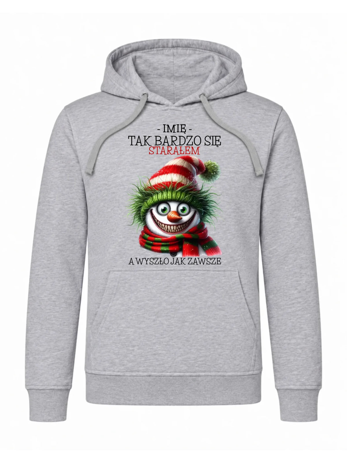 Bluza męska z kapturem świąteczna - Tak bardzo się starałem - personalizowana BN120