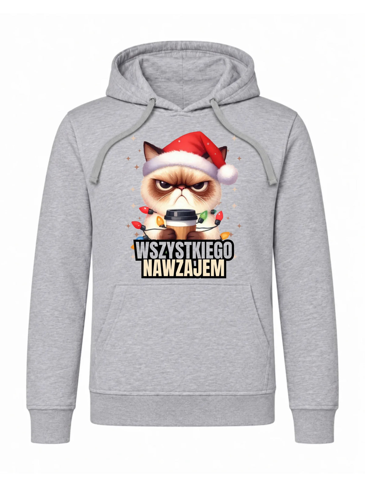Bluza męska z kapturem świąteczna - Grumpy Cat Wszystkiego nawzajem BN33