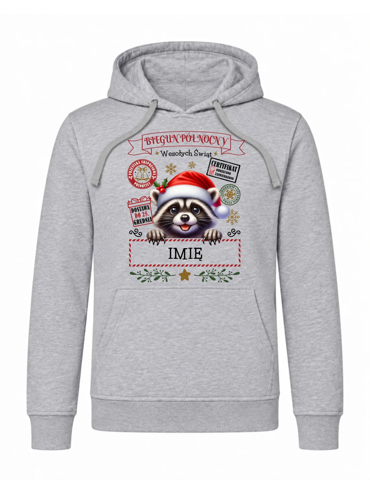 Bluza męska z kapturem świąteczna - Szop Paczka od Mikołaja - personalizowana BN145