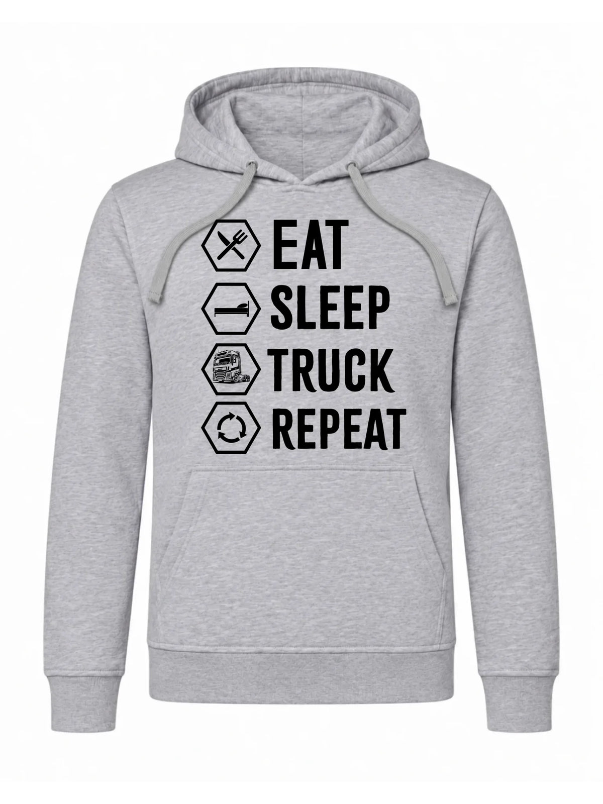 Bluza męska z kapturem dla kierowcy ciężarówki - Eat Sleep Truck Repeat ZKT05