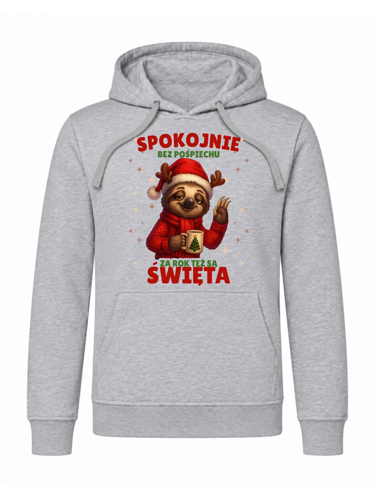 Bluza męska z kapturem świąteczna - Leniwiec Za rok też są święta BN92