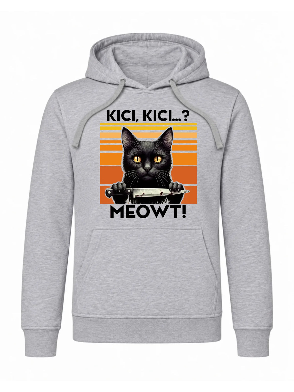 Bluza męska z kapturem - Kot z nożem - Kici, kici... MEOWT! HL17