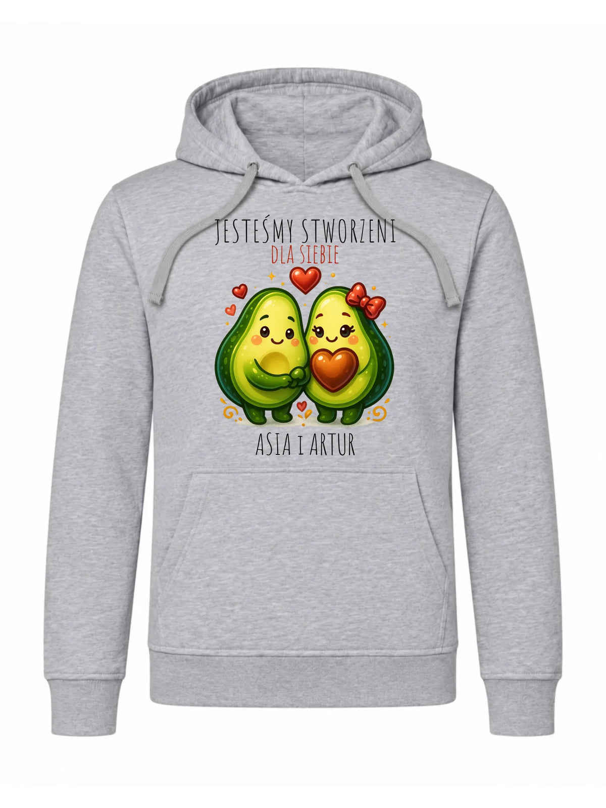 Bluza męska z kapturem - Awokado Stworzeni dla siebie - personalizowana W91