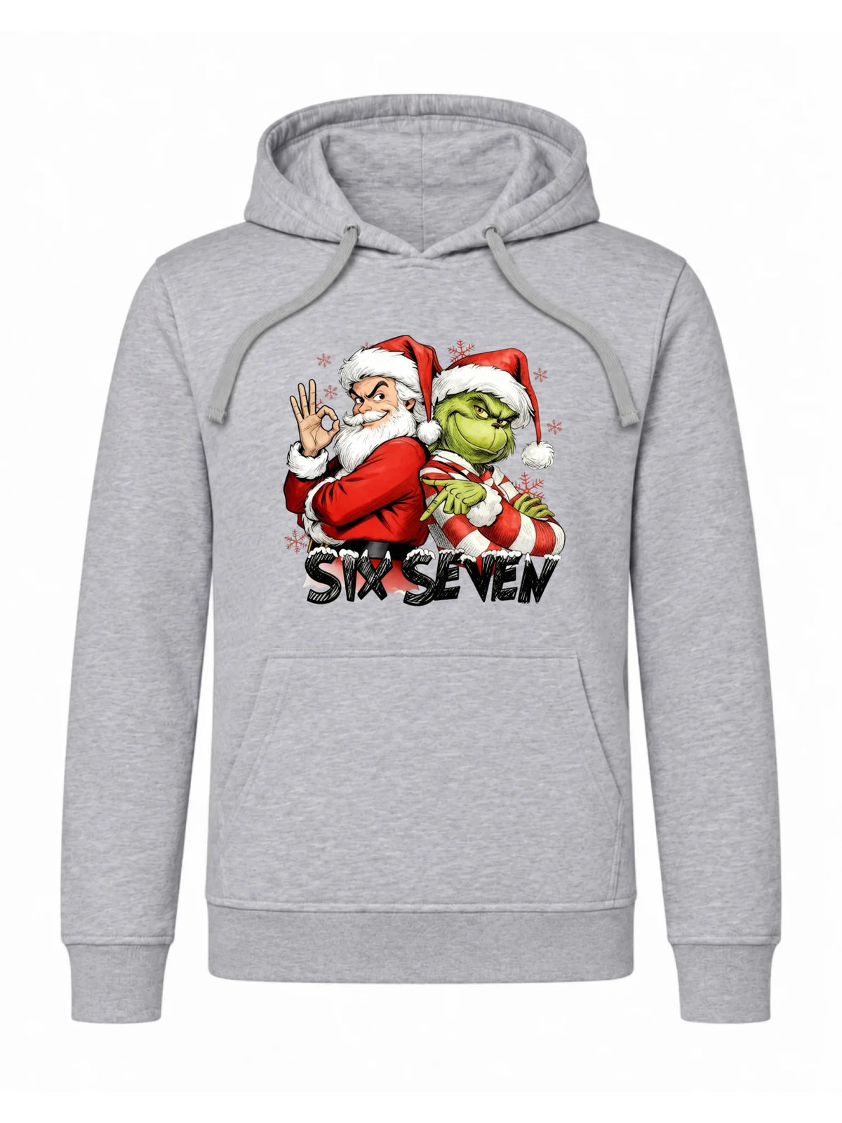 Bluza męska z kapturem świąteczna - Mikołaj i Grinch six seven 67 BN148