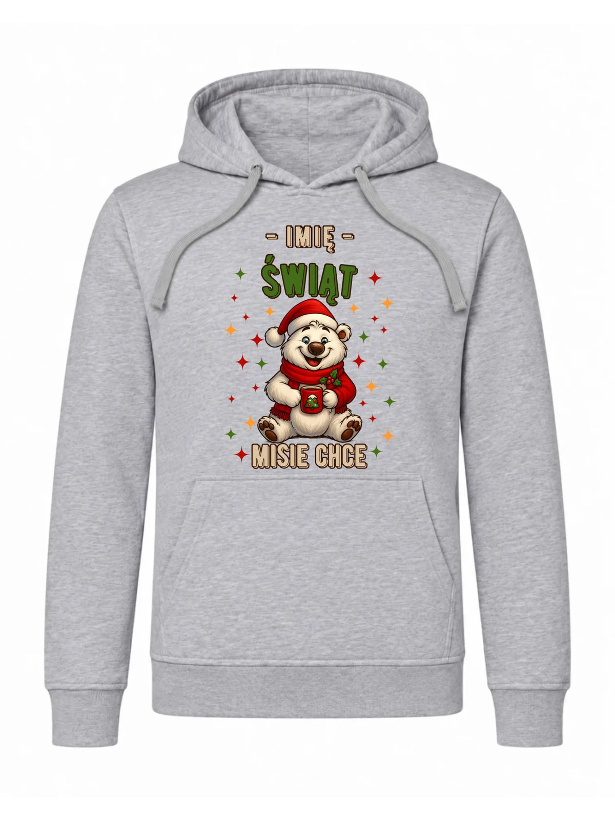 Bluza męska z kapturem świąteczna - Misiek Świąt misie chce - personalizowana BN86