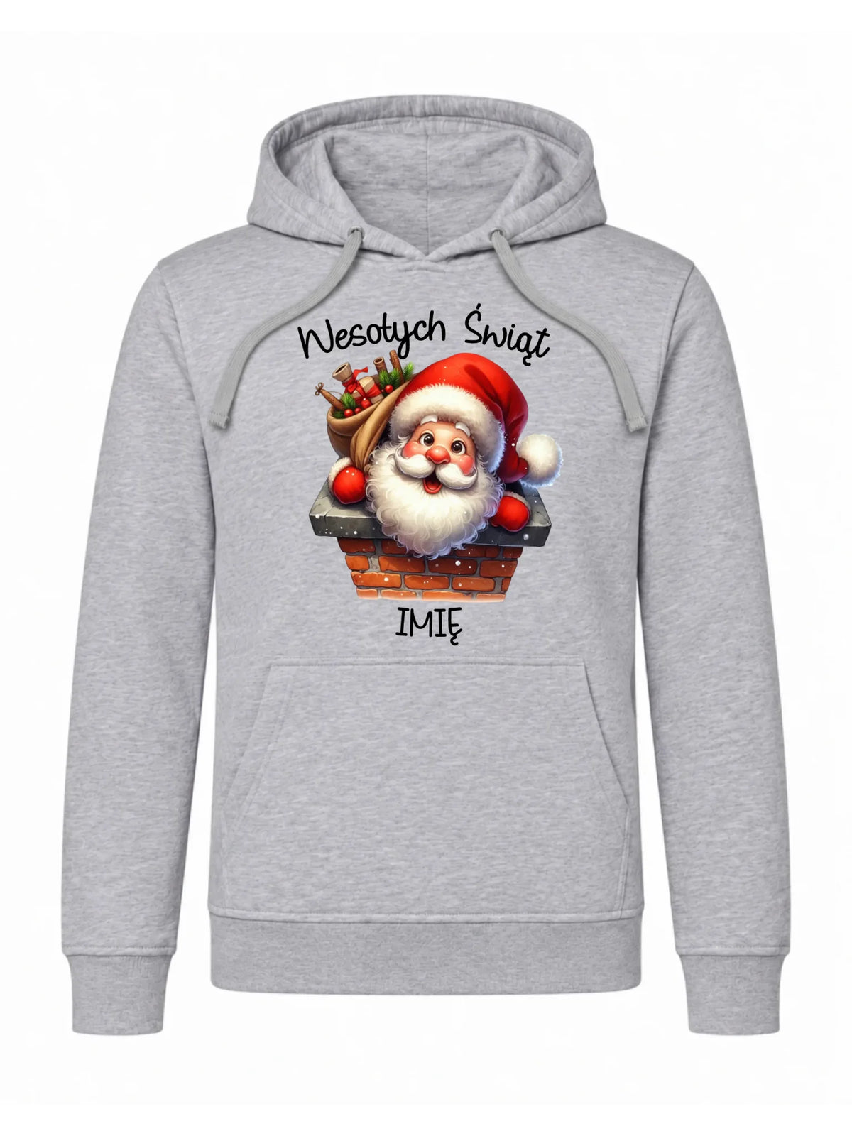 Bluza męska z kapturem świąteczna - prezent na Mikołajki Mikołaj - personalizowana BN08