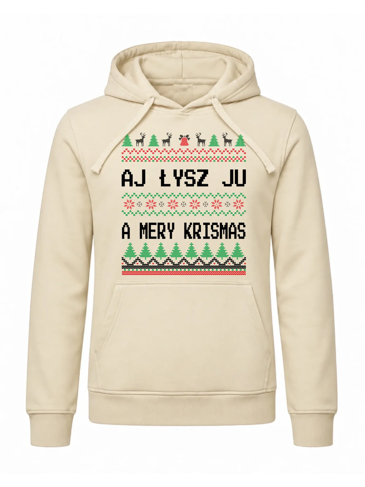 Bluza męska z kapturem świąteczna - Aj łysz ju a mery krismas BN12