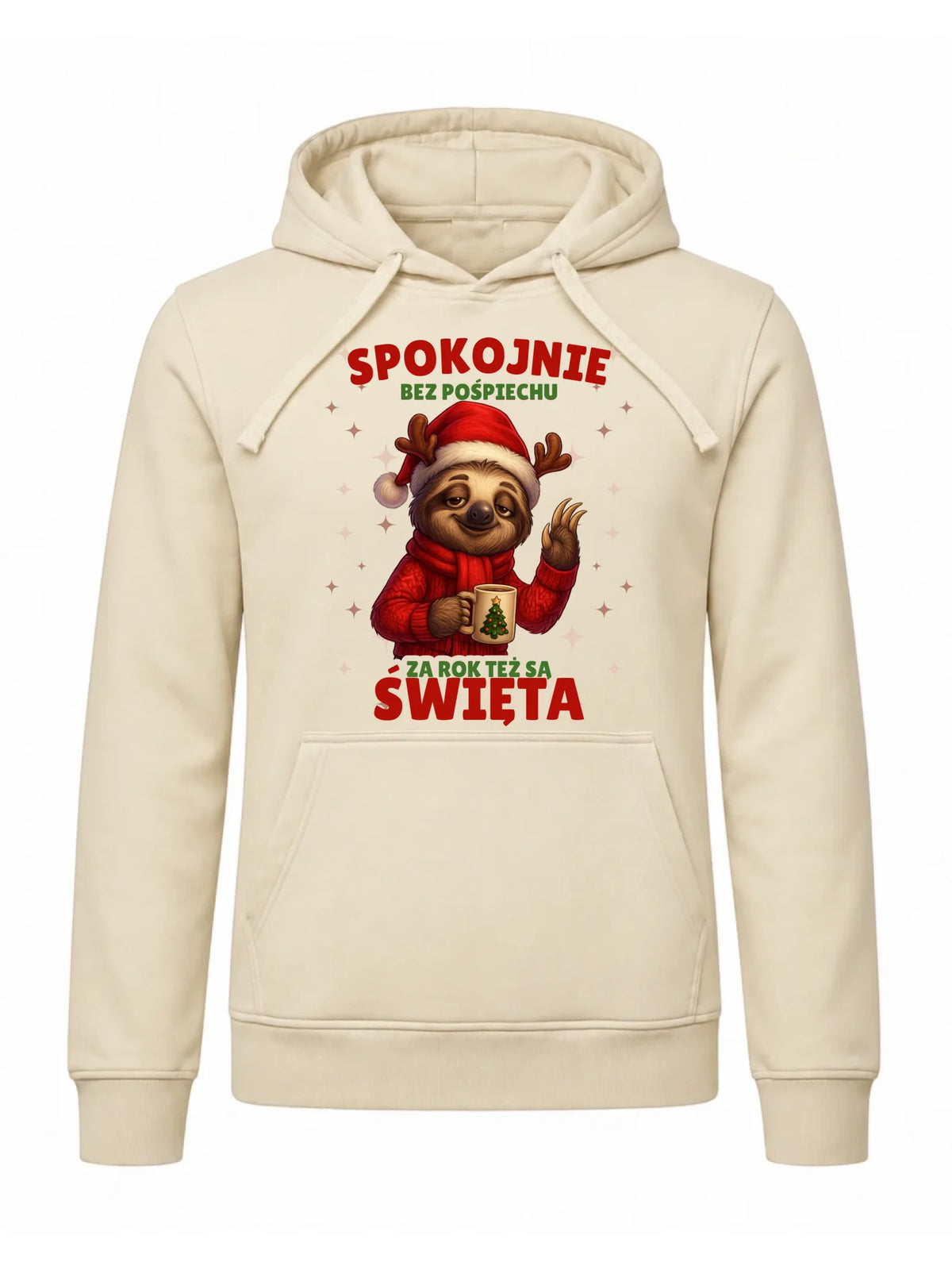 Bluza męska z kapturem świąteczna - Leniwiec Za rok też są święta BN92