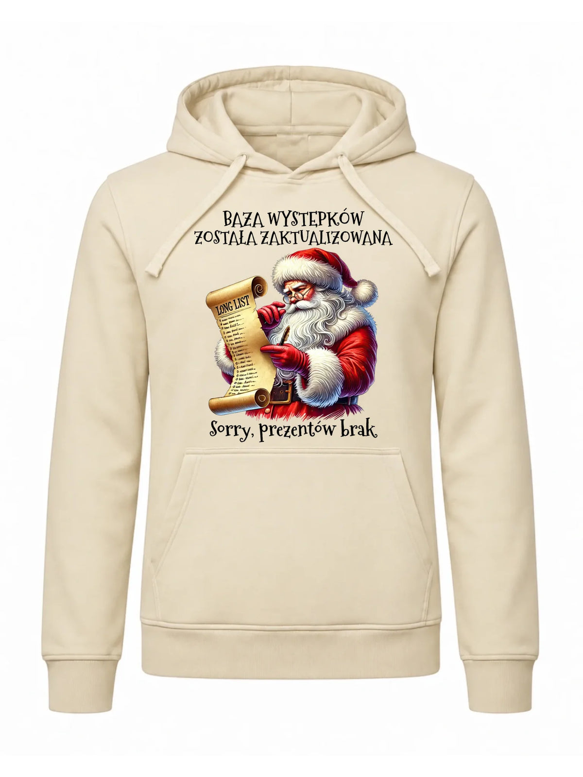 Bluza męska z kapturem i Mikołajem na święta - Prezentów brak BN07